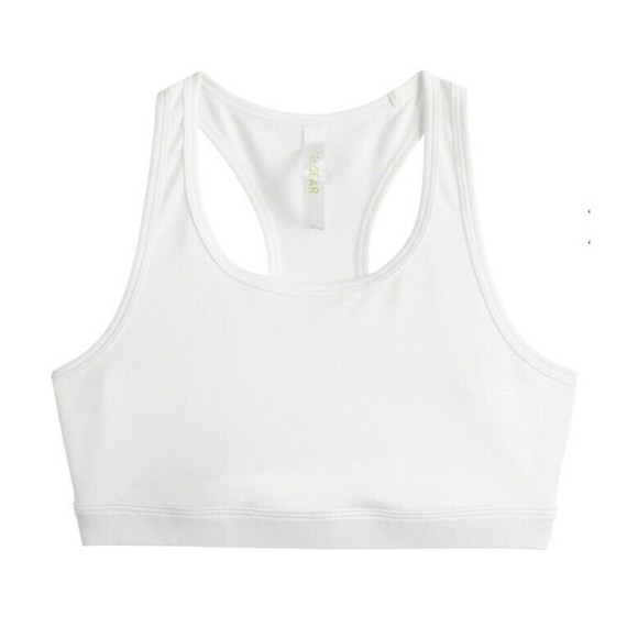 Tek gear girls white Racerback sports bra Size 7 Light Support Low Impact NWT - Picture 2 of 6